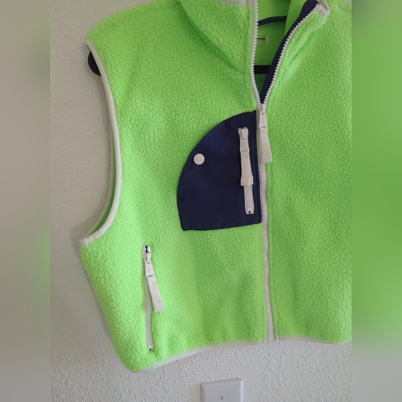 Free People FP Movement Hit The Slopes Vest Cropped Lime Glow xs, small medium - Picture 4 of 11